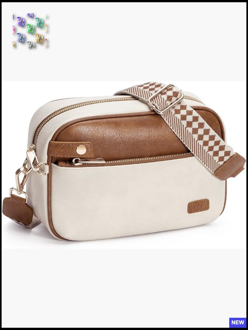 Small Crossbody Bag with Detachable Strap Anti-Theft Zipper Vegan Leather Purse